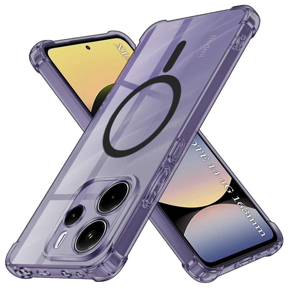 Funda MagSafe para Xiaomi Redmi Note 14 4G (Estndar), Techsuit, Transparente a prueba de golpes, Ahumado