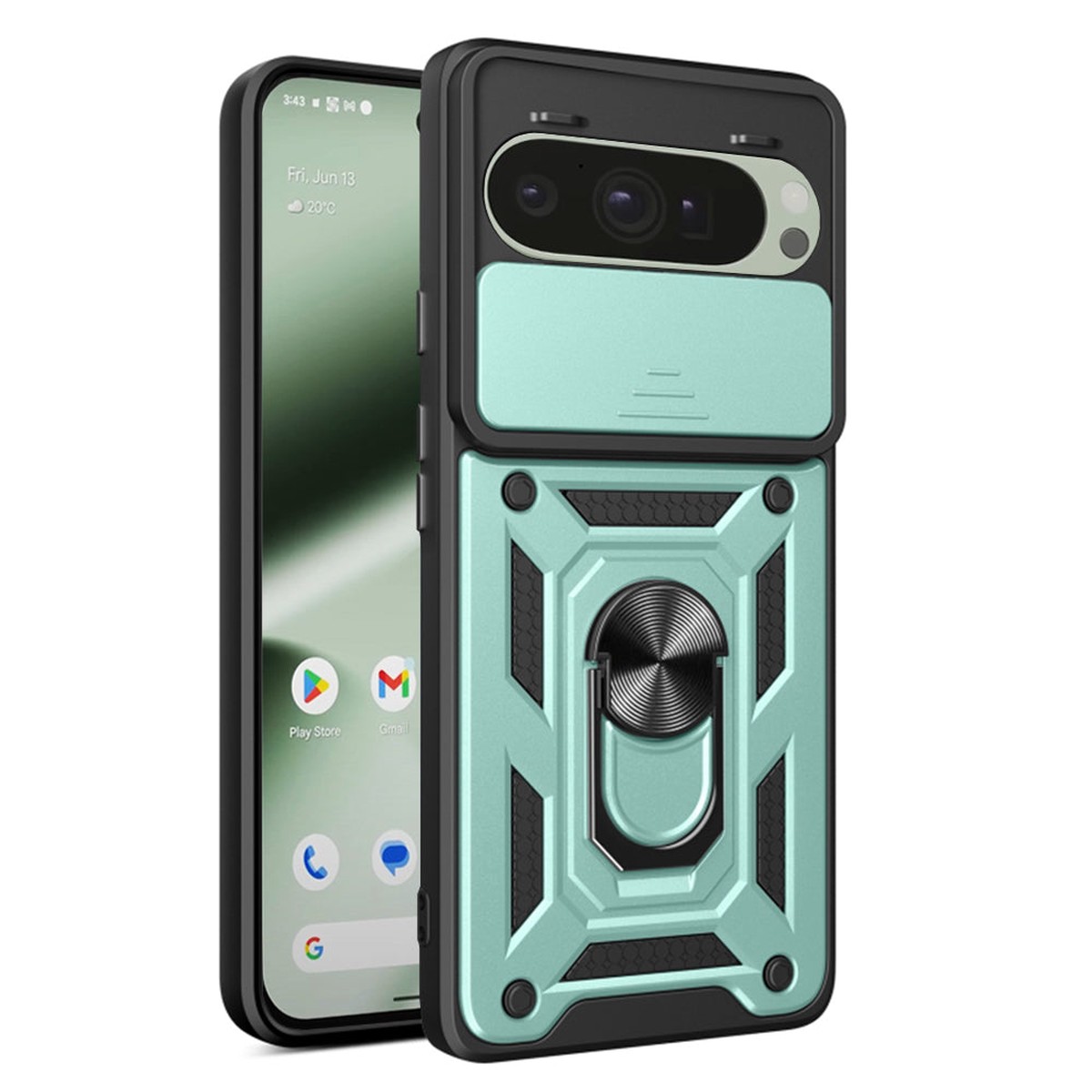 Funda para Google Pixel 10 Pro / 10, Techsuit, CamShield, Verde