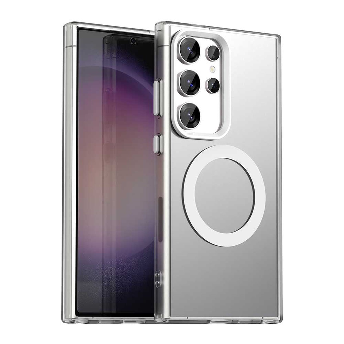 Funda MagSafe para Samsung Galaxy S23 Ultra S918, Techsuit, CandyCase, Blanca