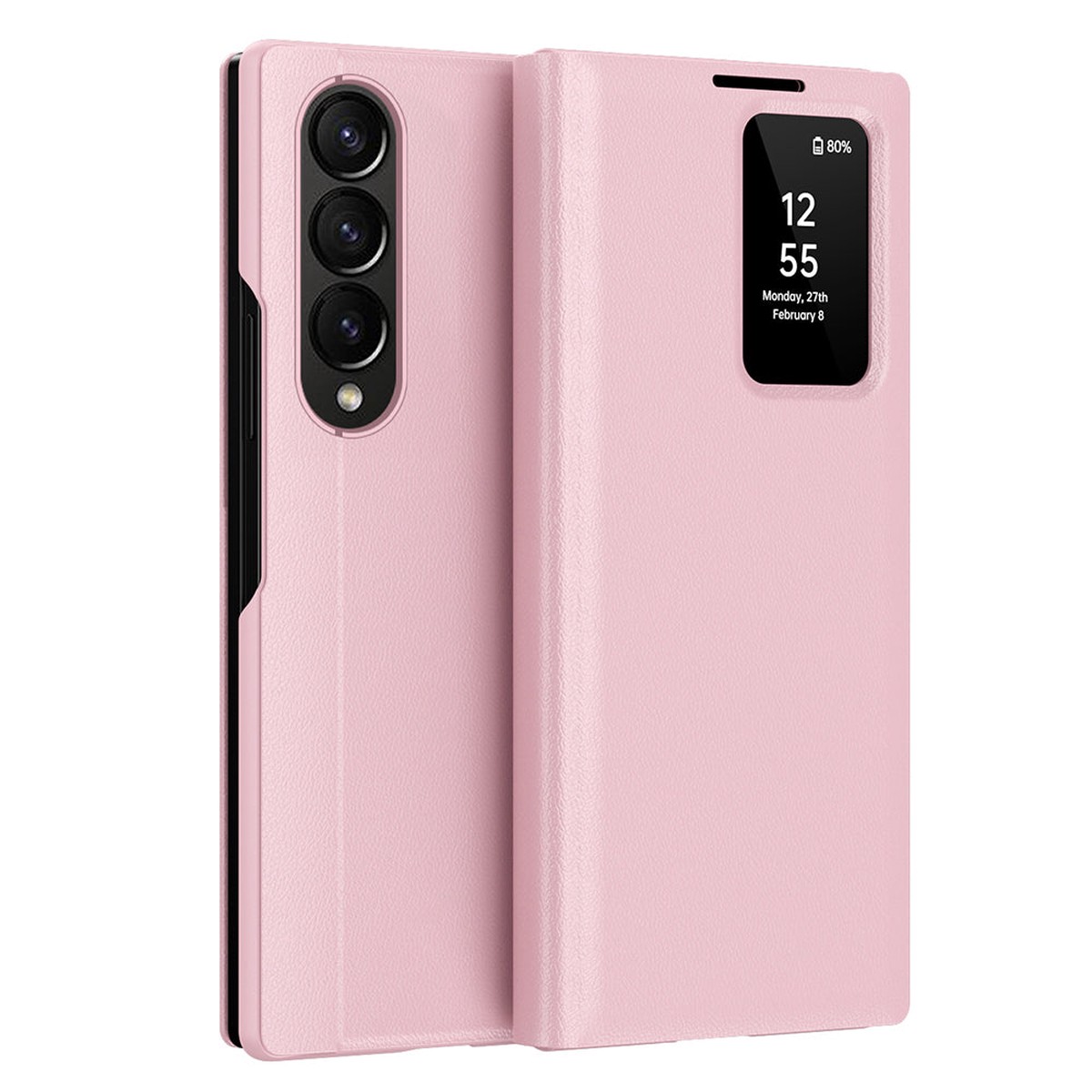 Husa pentru Samsung Galaxy Z Fold3 5G F926, Techsuit, SmartView, Roz