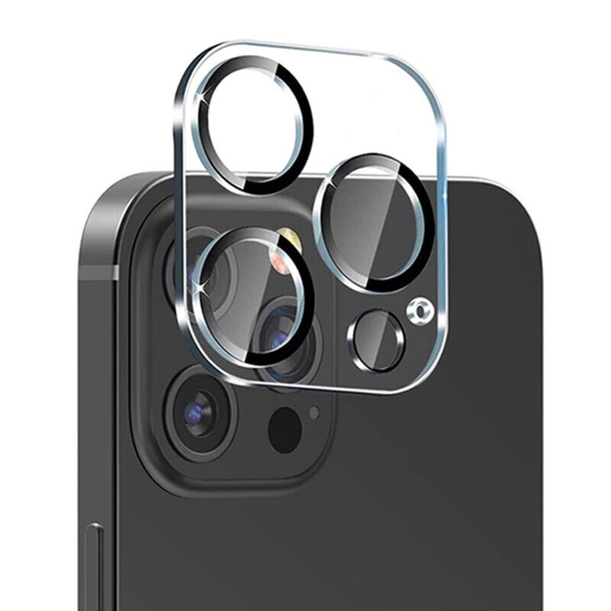 Protector de cmara trasera Lito S+ para Apple iPhone 13 Pro Max / 13 Pro, vidrio templado, negro