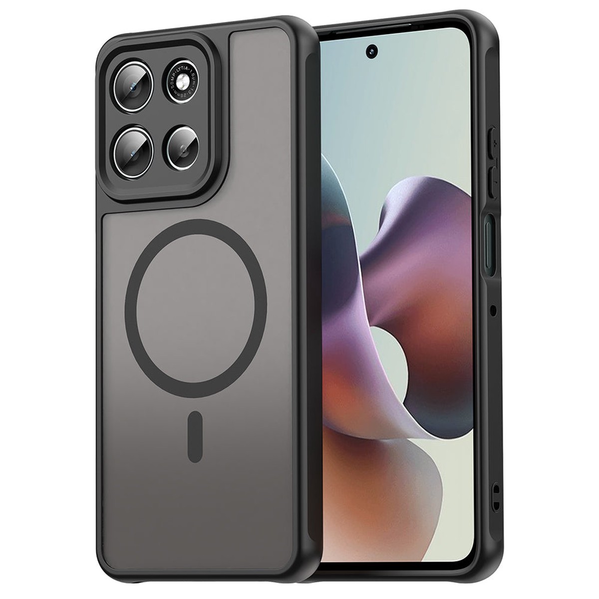 Funda MagSafe para Motorola Moto G86, Techsuit, HaloFrost II, Negra