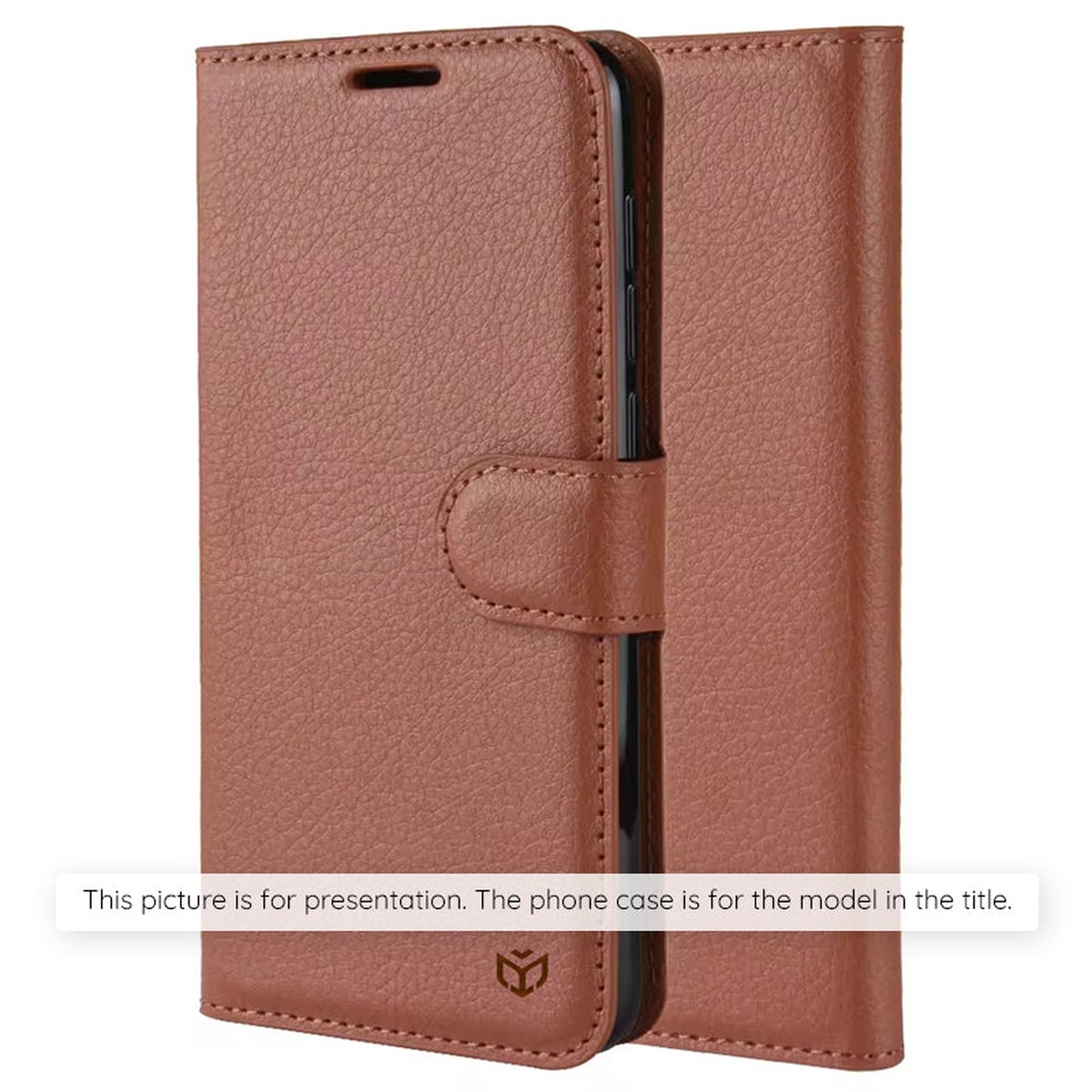 Funda para Motorola Moto G15 / G15 Power, Techsuit, Leather Folio, Marrn