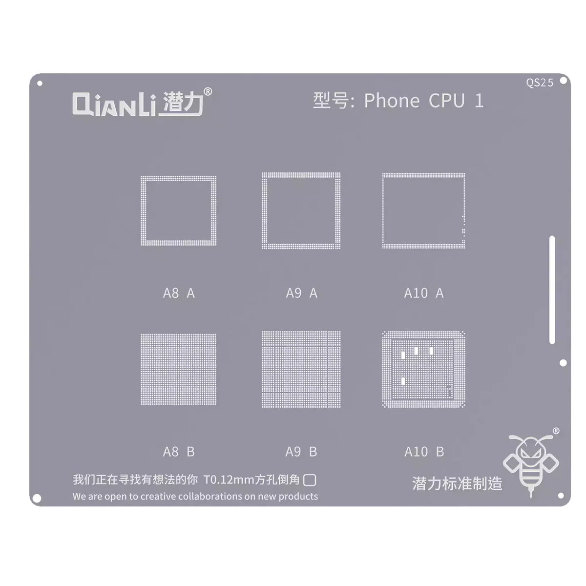 Plantilla BGA QIANLI QS25 para la serie Apple iPhone, CPU1