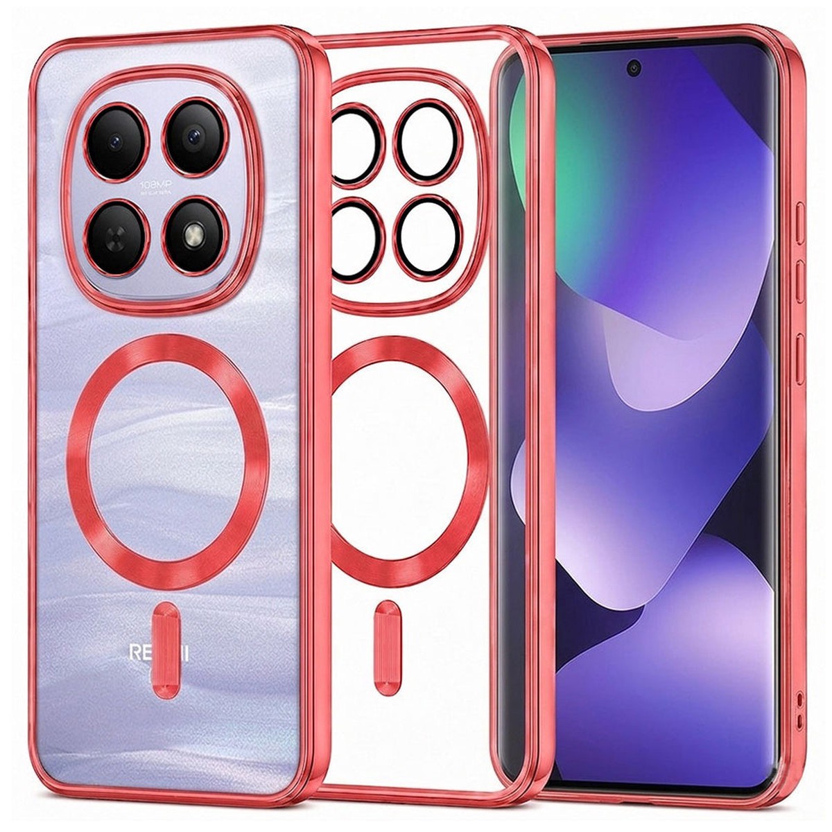 Funda MagSafe para Xiaomi Poco M8 / Redmi Note 15 5G / Note 15 4G, Techsuit, Luxury Crystal, Rosa