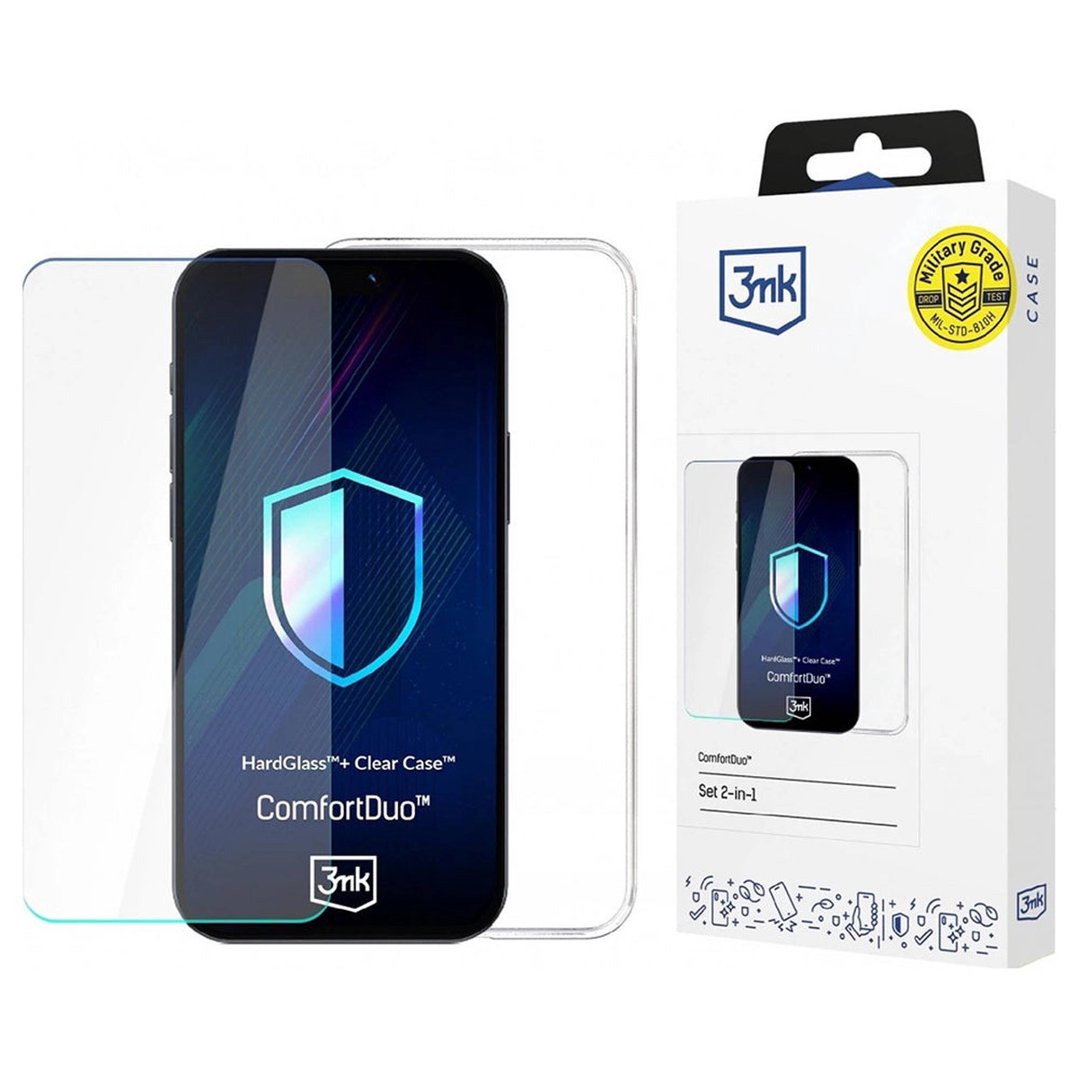 Funda para Apple iPhone 16, 3MK, ComfortDuo, Transparente