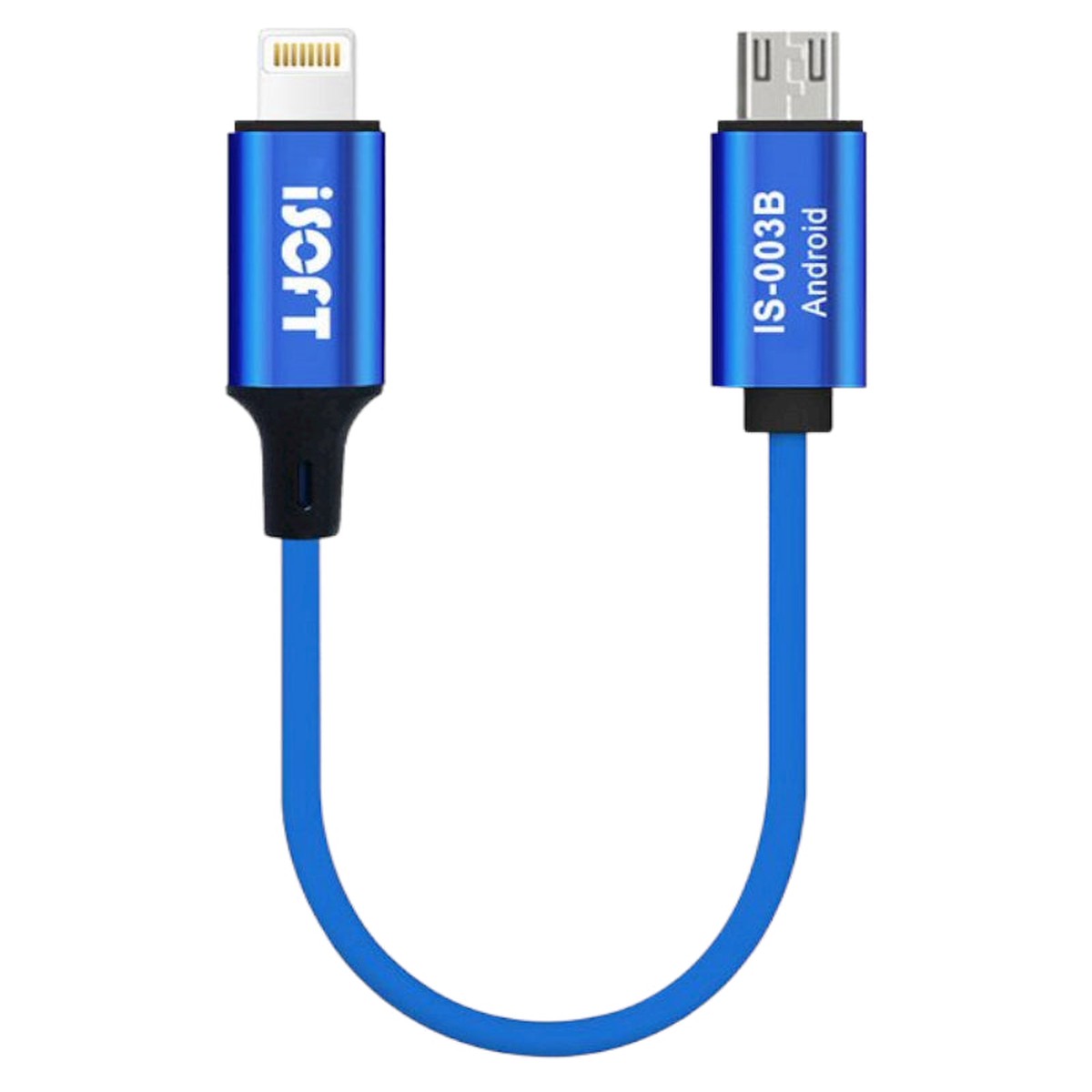Cable de Transferencia de Datos iSOFT IS-003B, Interfaz Lightning - microUSB