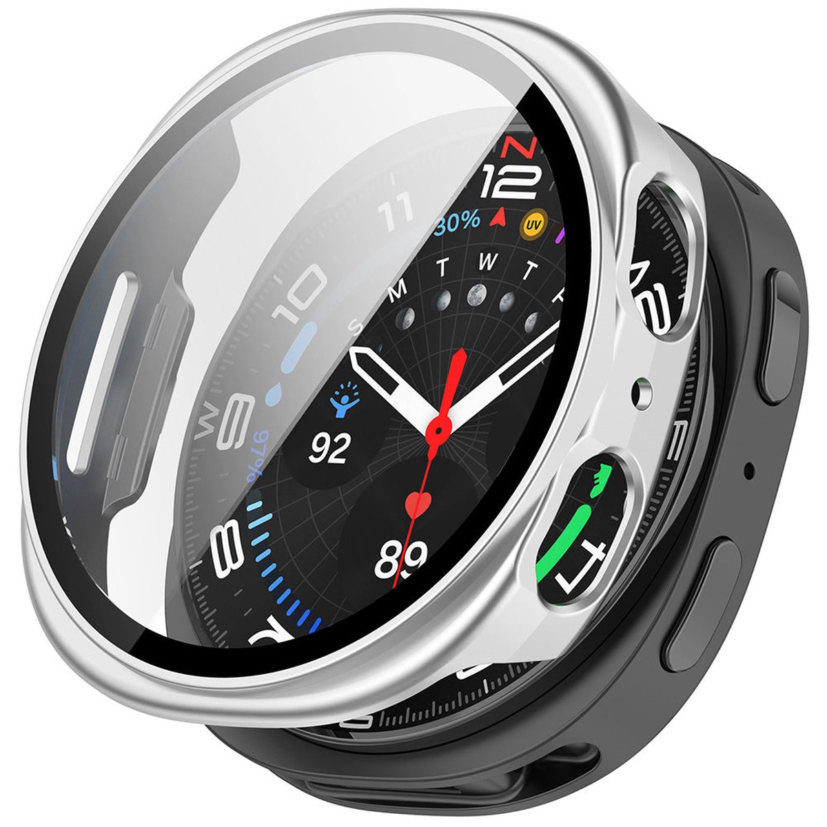 Funda Techsuit Defense360 Pro para Samsung Galaxy Watch9 / Watch8 40mm, Plateada