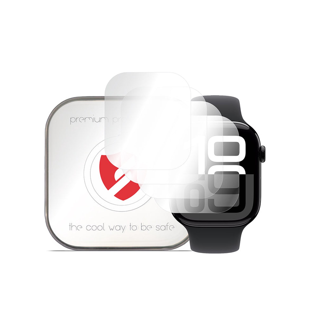 Protector de pantalla Smart Protection Premium Classic para Apple Watch Series 10 46mm, Set de 4 piezas, Plstico