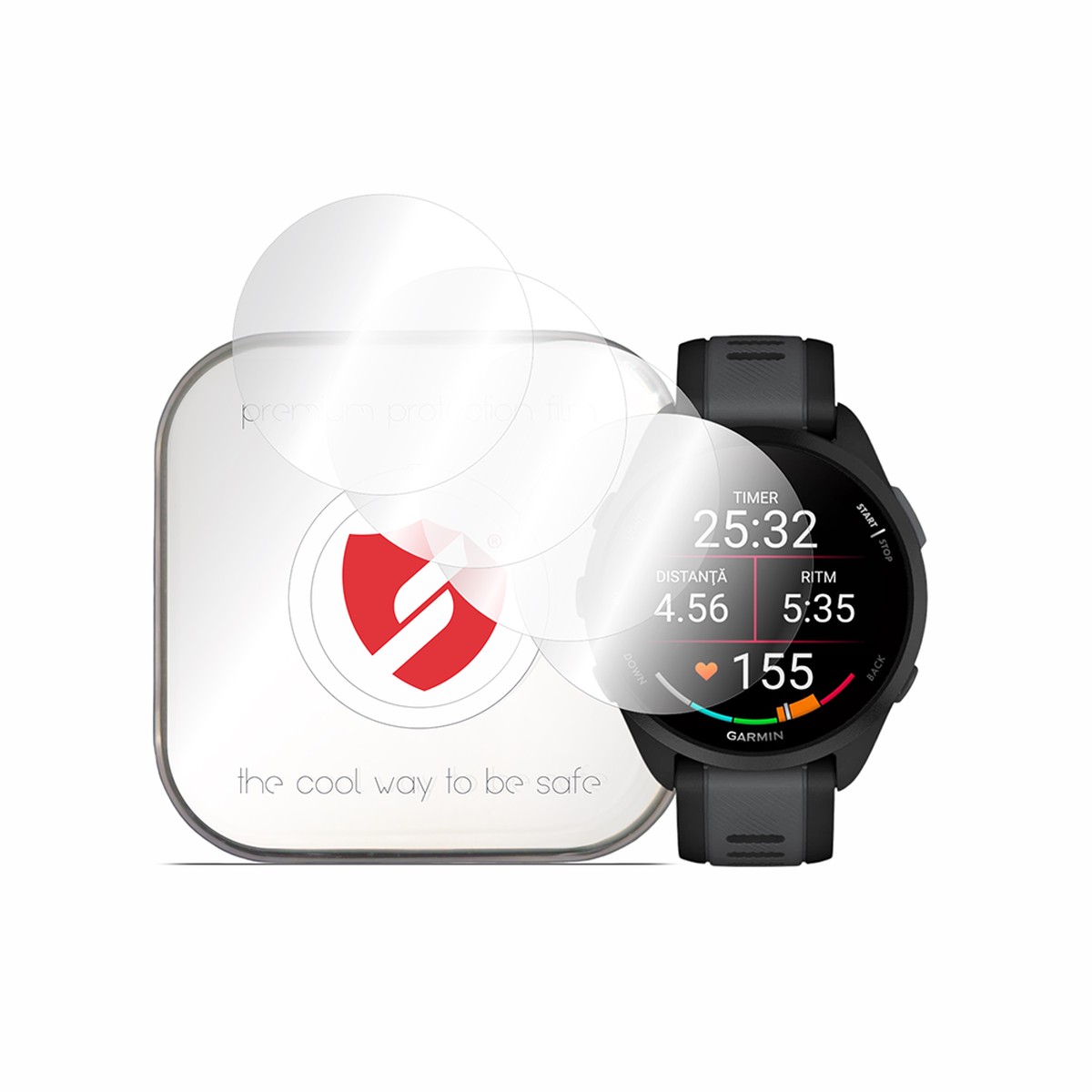 Protector de pantalla Smart Protection Premium Classic para Garmin Forerunner 165, Set de 4 piezas, Plstico
