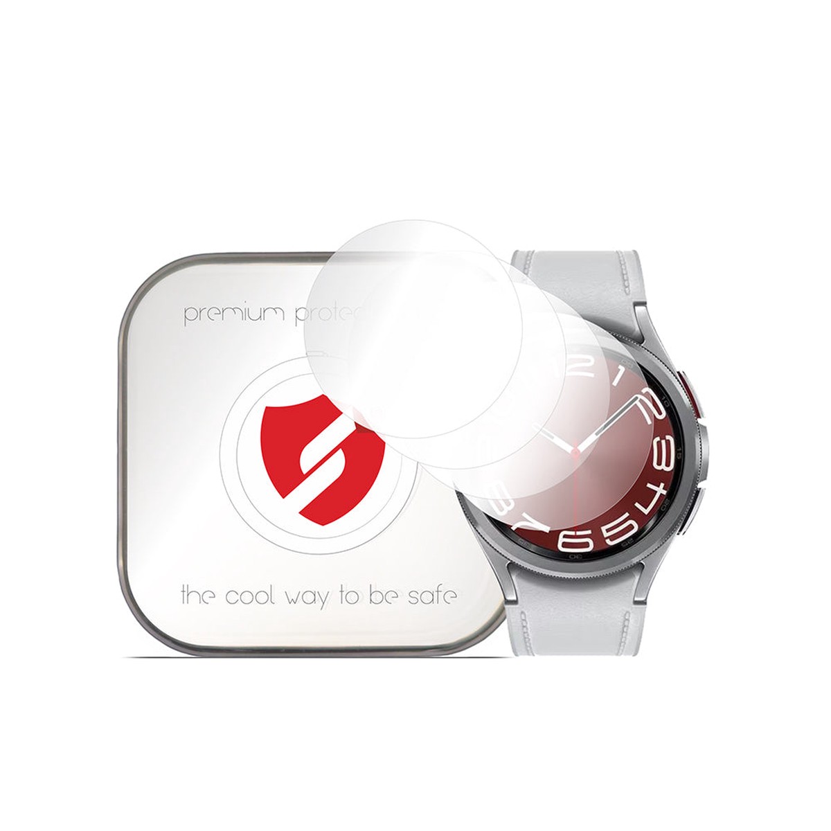 Protector de Pantalla Smart Protection Premium Classic para Samsung Galaxy Watch6 Classic 43mm, Set de 4 piezas, Plstico
