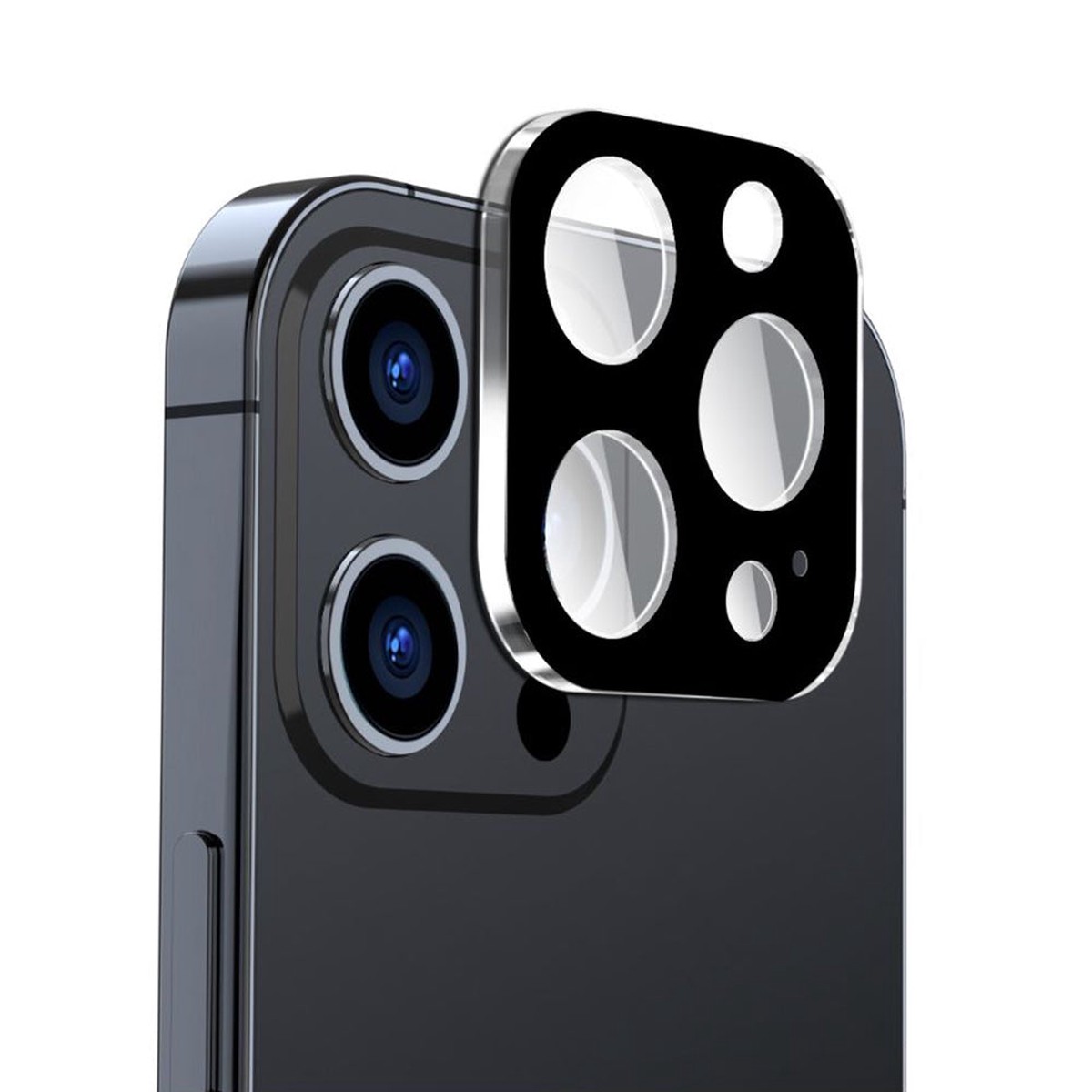 Protector de cmara trasera Techsuit para Apple iPhone 16 Pro Max / 16 Pro, vidrio templado, negro