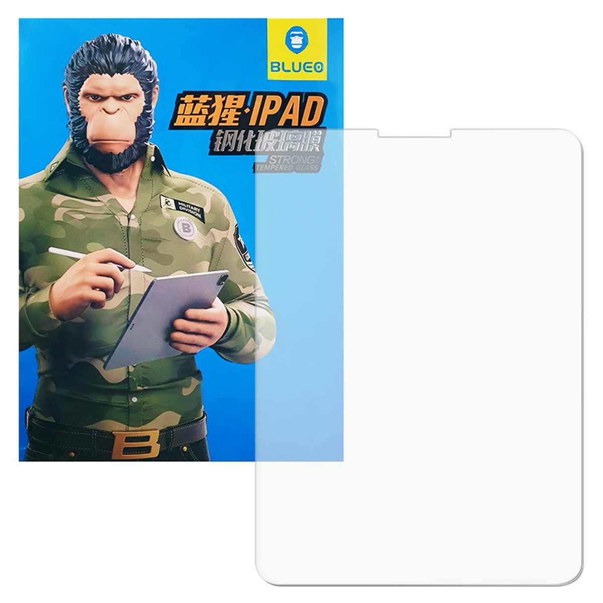 Protector de pantalla Blueo HD para Apple iPad Pro 12.9 (2022) / Pro 12.9 (2021) / Pro 12.9 (2020), vidrio templado, adhesivo completo