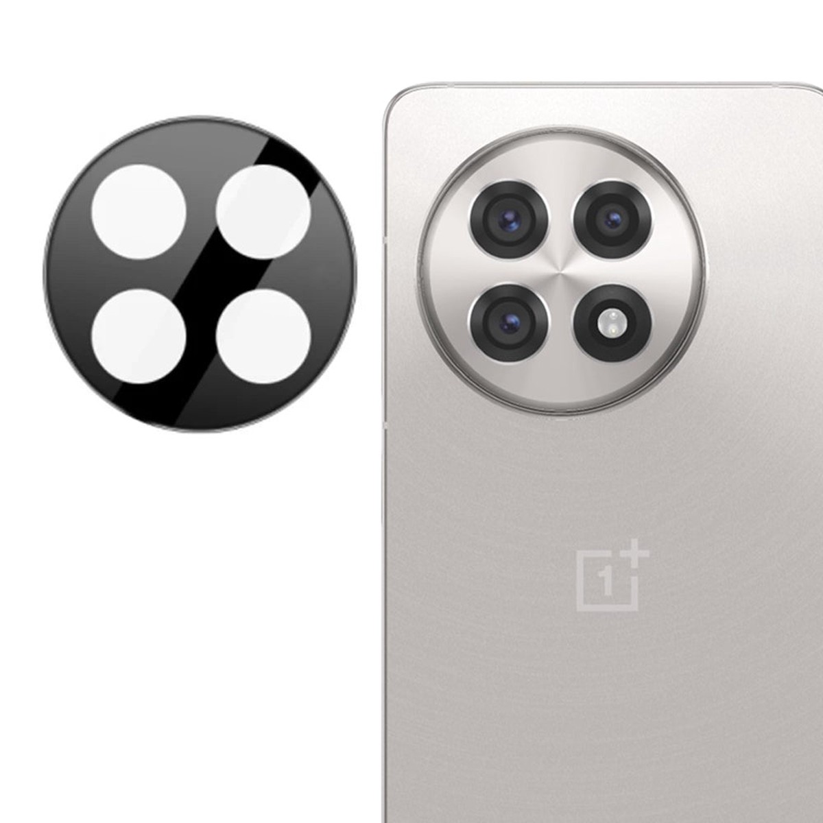 Protector de pantalla para cmara trasera Techsuit para OnePlus 13R, vidrio templado, negro