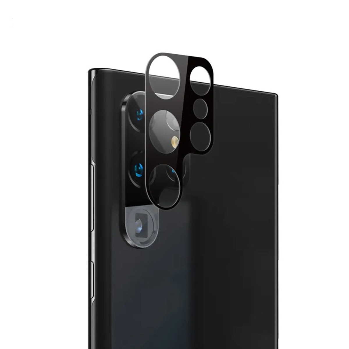 Protector de cmara trasera Techsuit para Samsung Galaxy S23 Ultra S918, vidrio templado, negro