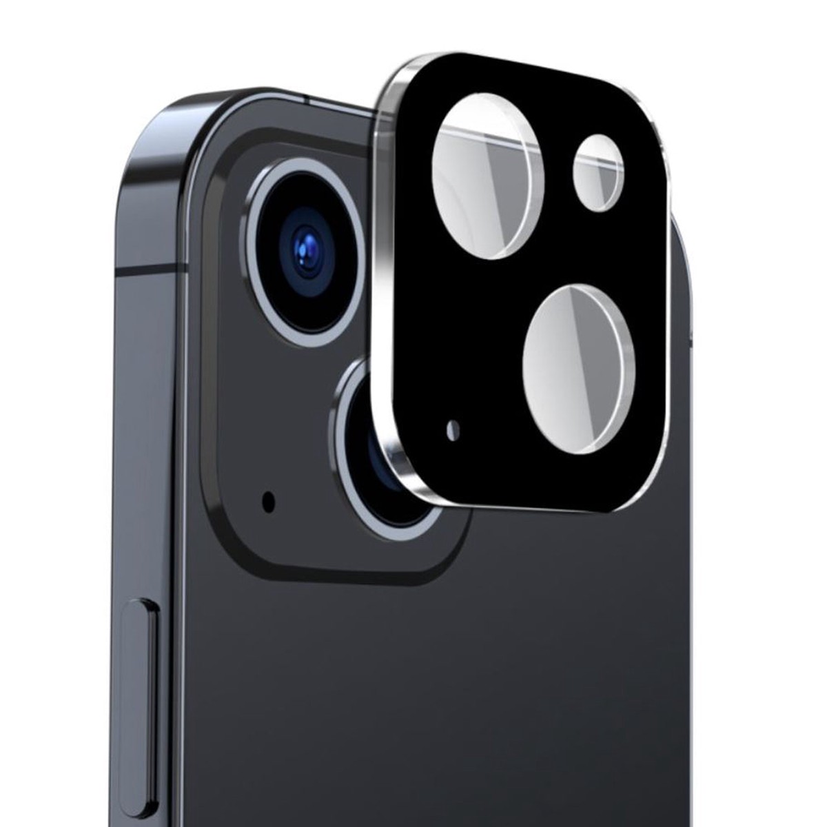 Protector de pantalla para cmara trasera Techsuit para Apple iPhone 15 Plus / 15, vidrio templado, negro