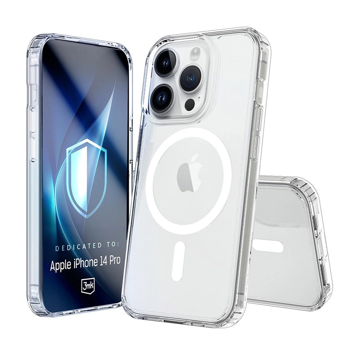 Funda MagSafe para Apple iPhone 14 Pro, 3MK, Armor MagCase, Transparente