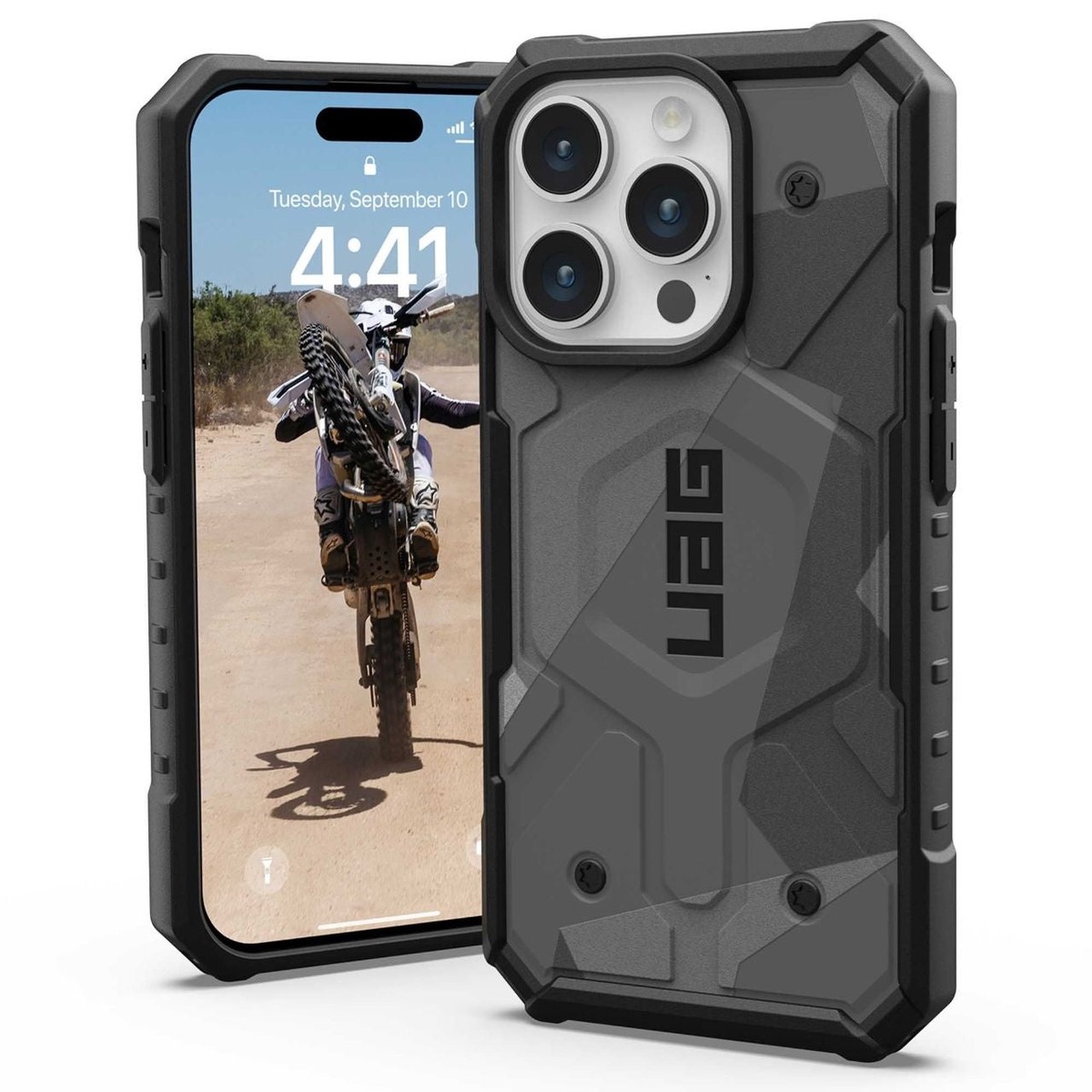 Funda MagSafe para Apple iPhone 15 Pro Max, Urban Armor Gear, Pathfinder SE Geo Camo, Camuflaje