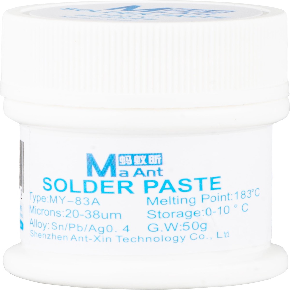 Pasta de soldar MaAnt MY-83A, 50g, Punto de fusin 183 grados