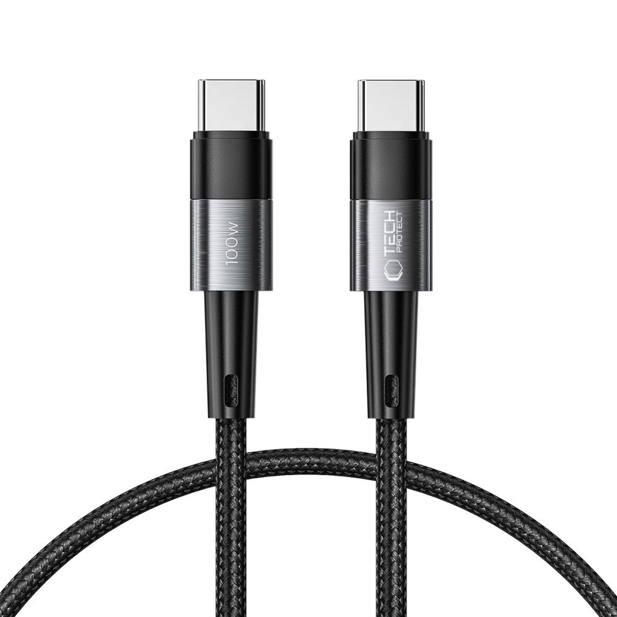 Cable de Datos y Carga USB-C - USB-C Tech-Protect Ultraboost, 100W, 0.25m, Gris