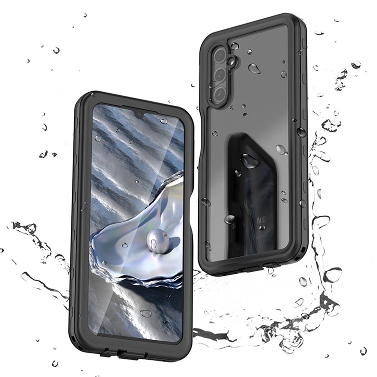 Funda impermeable para Samsung Galaxy A17 4G A175 / A17 5G A176, ShellBox, Negra
