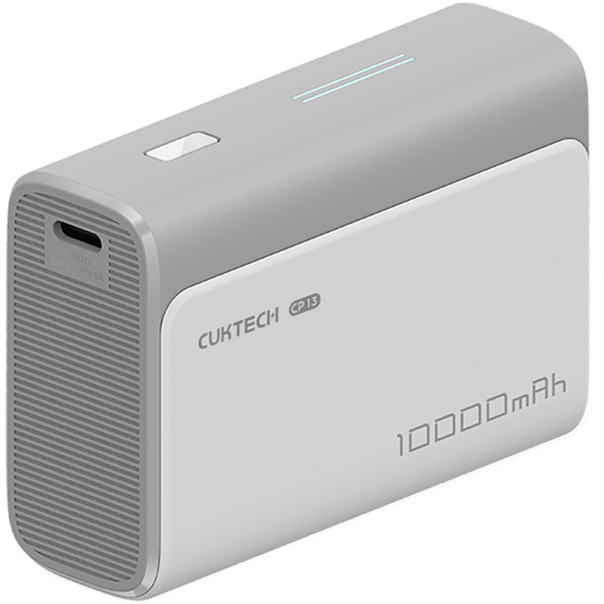 Batera Externa Cuktech CP13, 10000mAh, 30W, QC + PD, 1 x USB-A - 1 x USB-C, Gris