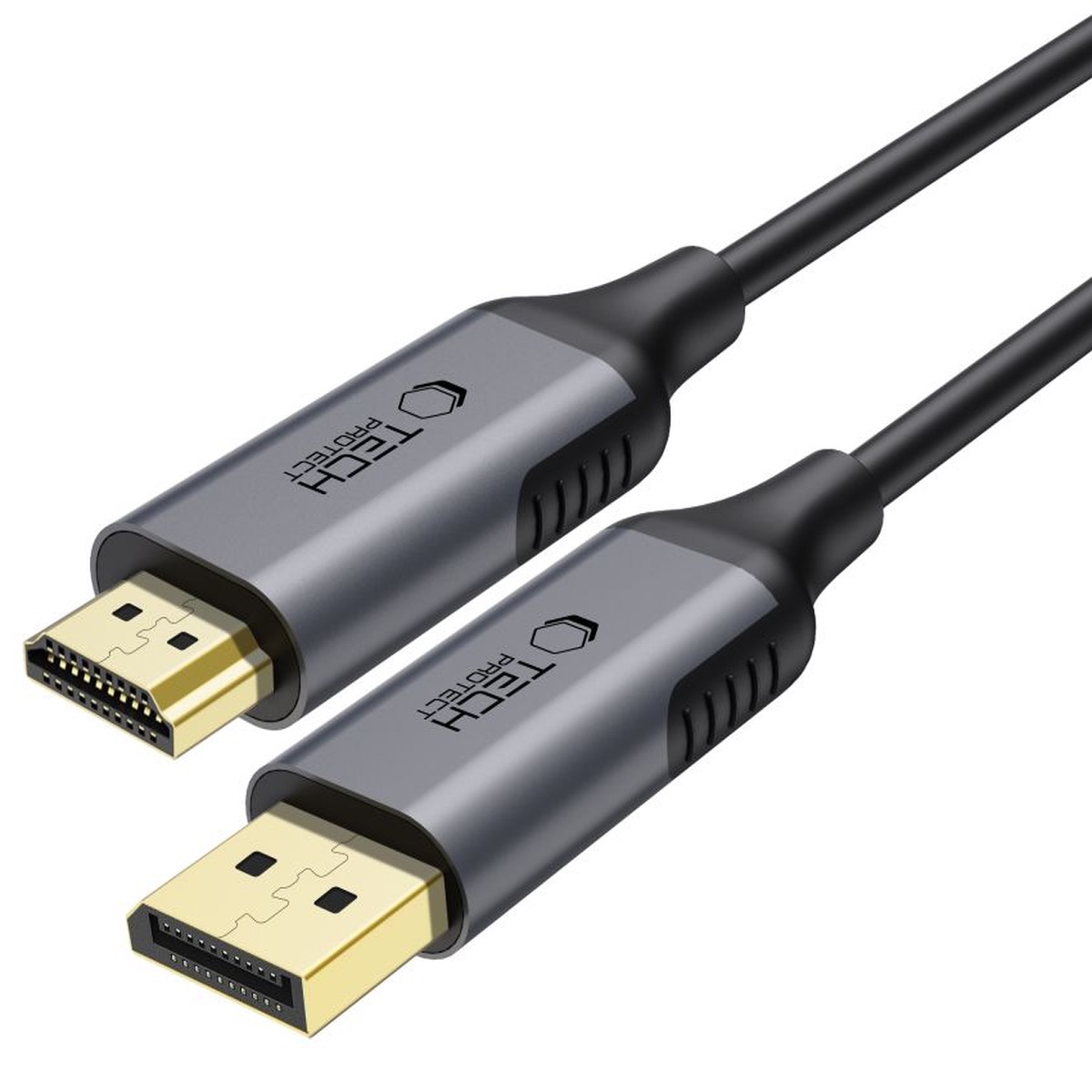 Cable de vdeo Tech-Protect Ultraboost, DisplayPort - HDMI, 4K, 2m, Negro