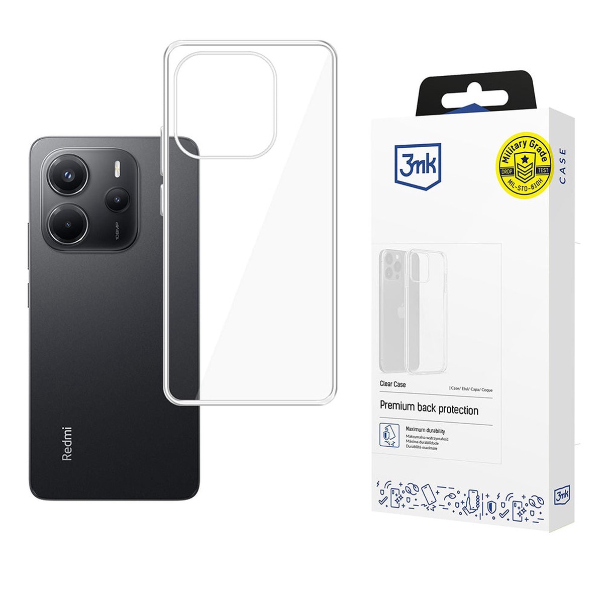 Funda para Xiaomi Redmi Note 14 4G (Estndar), 3MK, Clear, Transparente