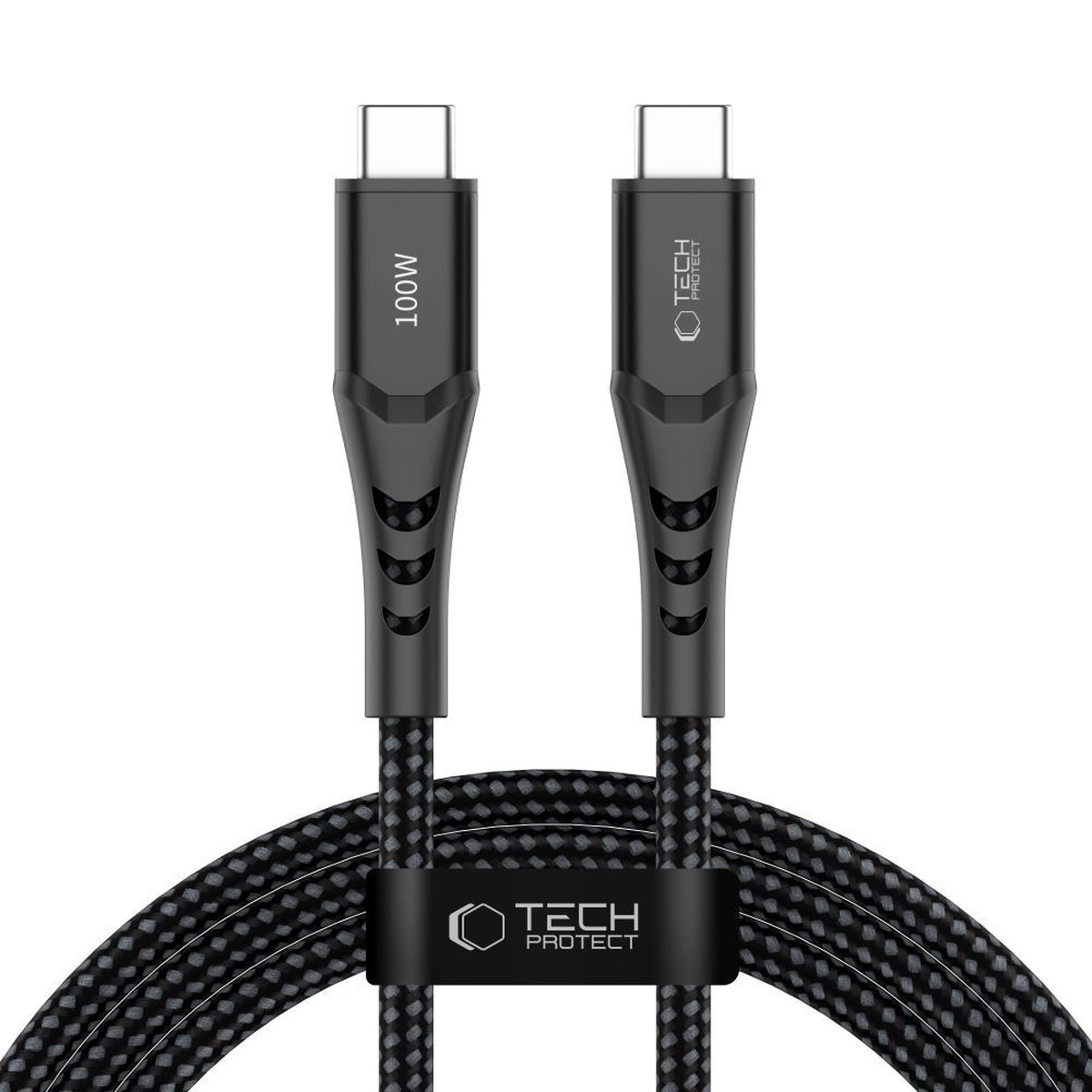 Cable de Datos y Carga USB-C - USB-C Tech-Protect UB11T Ultraboost, 100W, 2m, Negro
