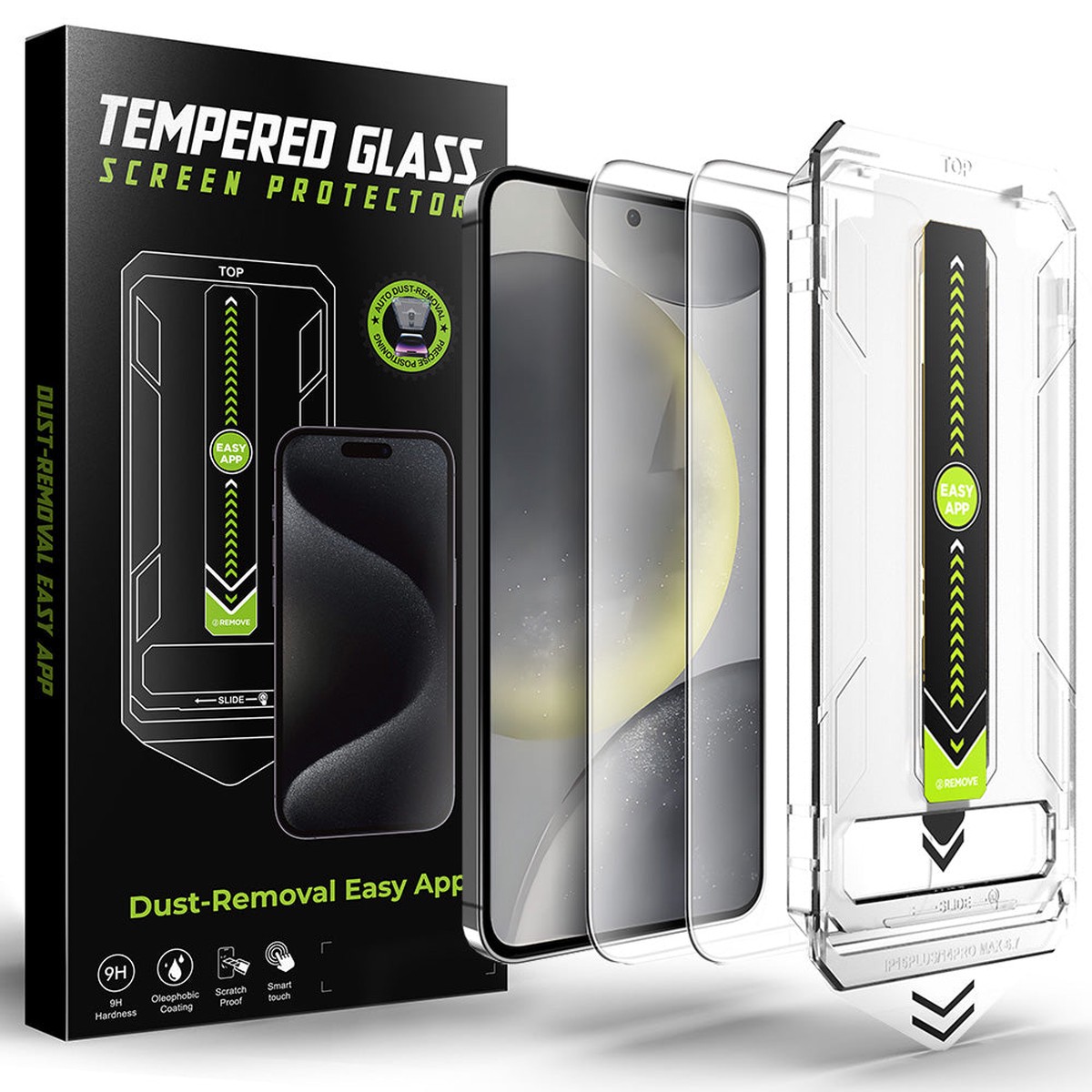Protector de pantalla Techsuit TitanGlass CrystalHD para Samsung Galaxy S25 S931 / S24 S921, vidrio templado, adhesivo completo, juego de 2 piezas