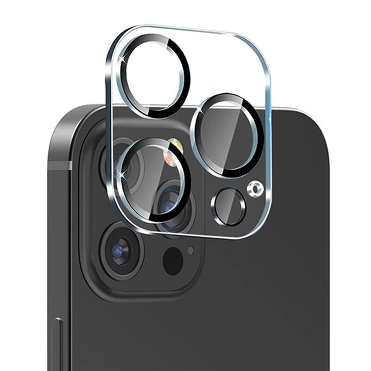 Protector de cmara trasera Lito S+ para Apple iPhone 14 Pro Max / 14 Pro, vidrio templado, negro