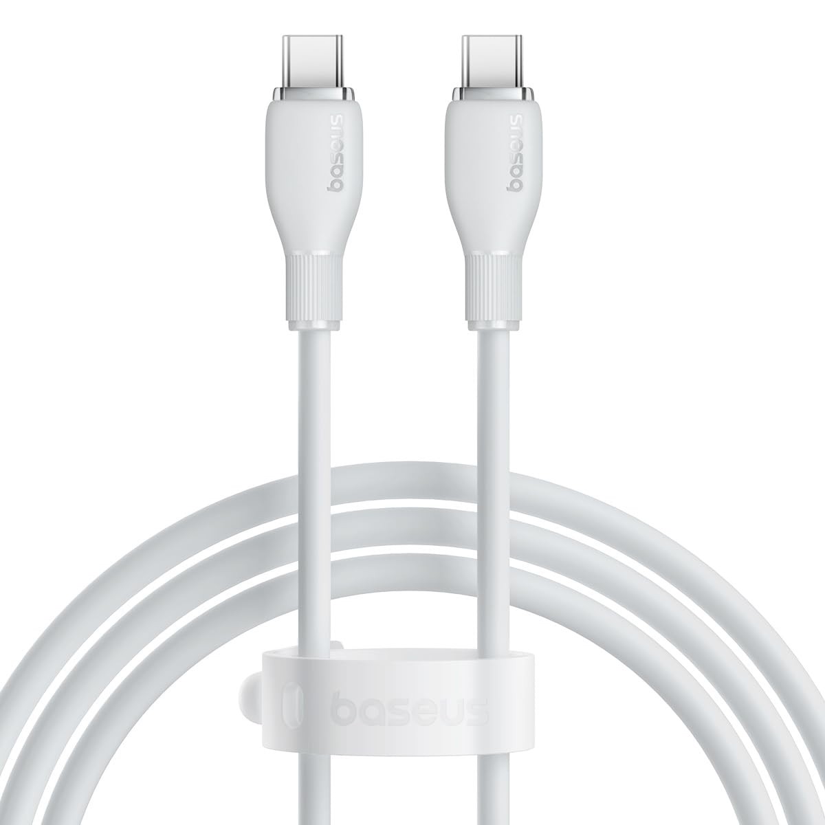 Cable de Datos y Carga USB-C - USB-C Baseus Pudding, 100W, 1.2m, Blanco P10355702221-00