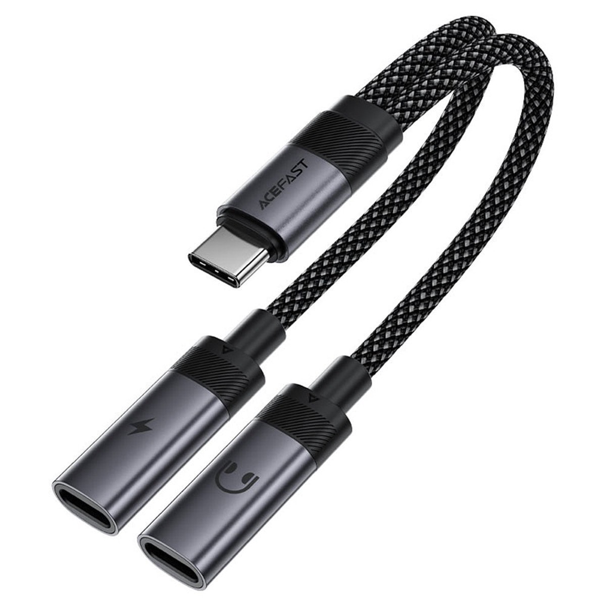 Adaptador de Audio USB-C - 2 x USB-C Acefast J14, Negro
