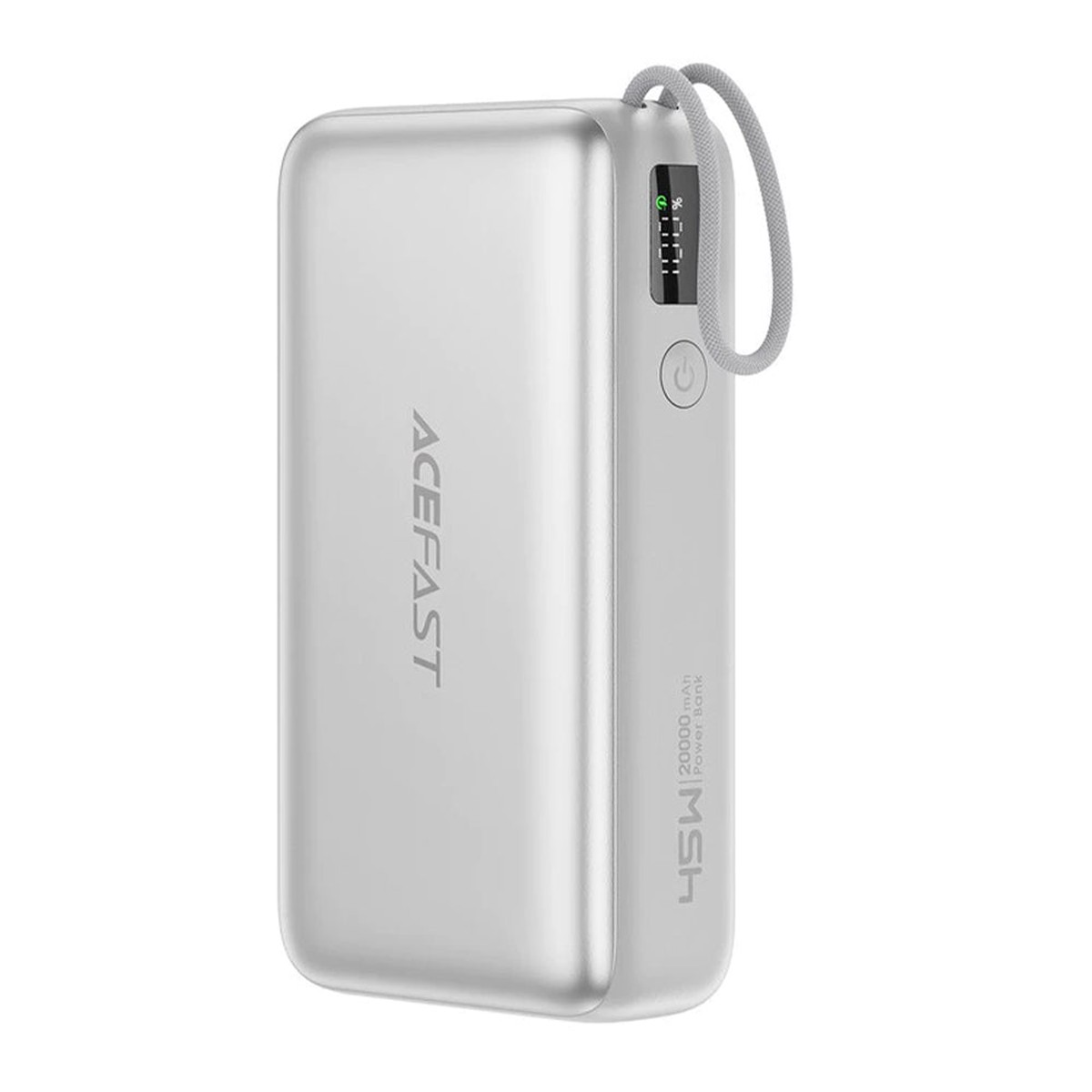 Batera Externa Acefast M34, 20000mAh, 45W, QC + PD, 1 x USB-A - 2 x USB-C, Plateada
