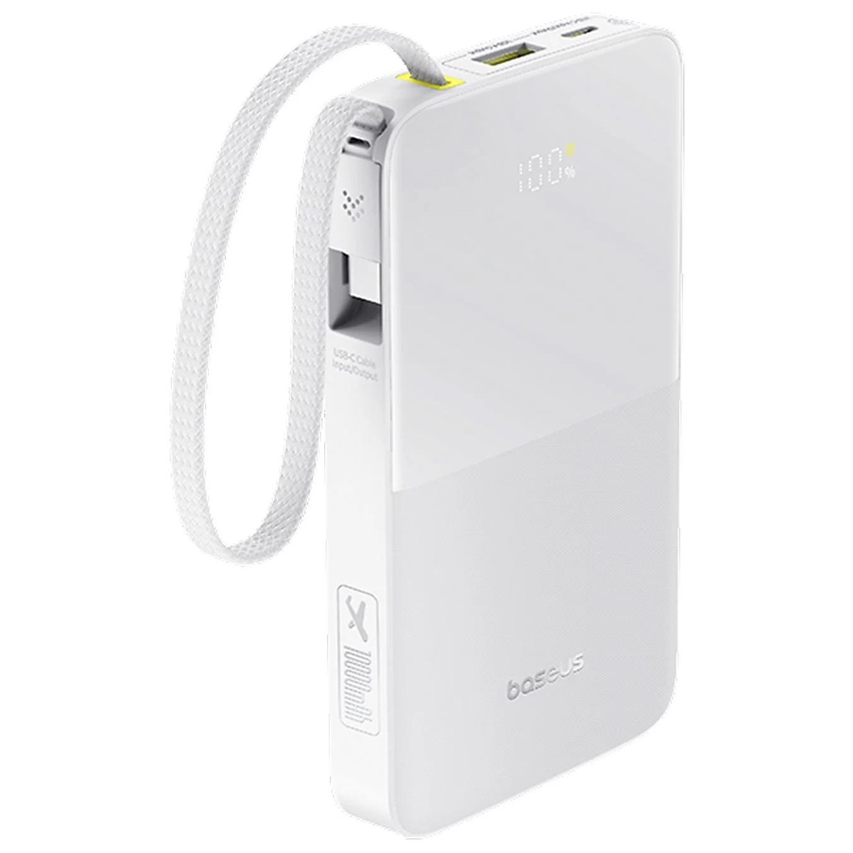 Batera Externa Baseus EnerFill Bipow2 Pro, 10000mAh, 22.5W, QC + PD, 1 x USB-A - 2 x USB-C, Blanca E0027601