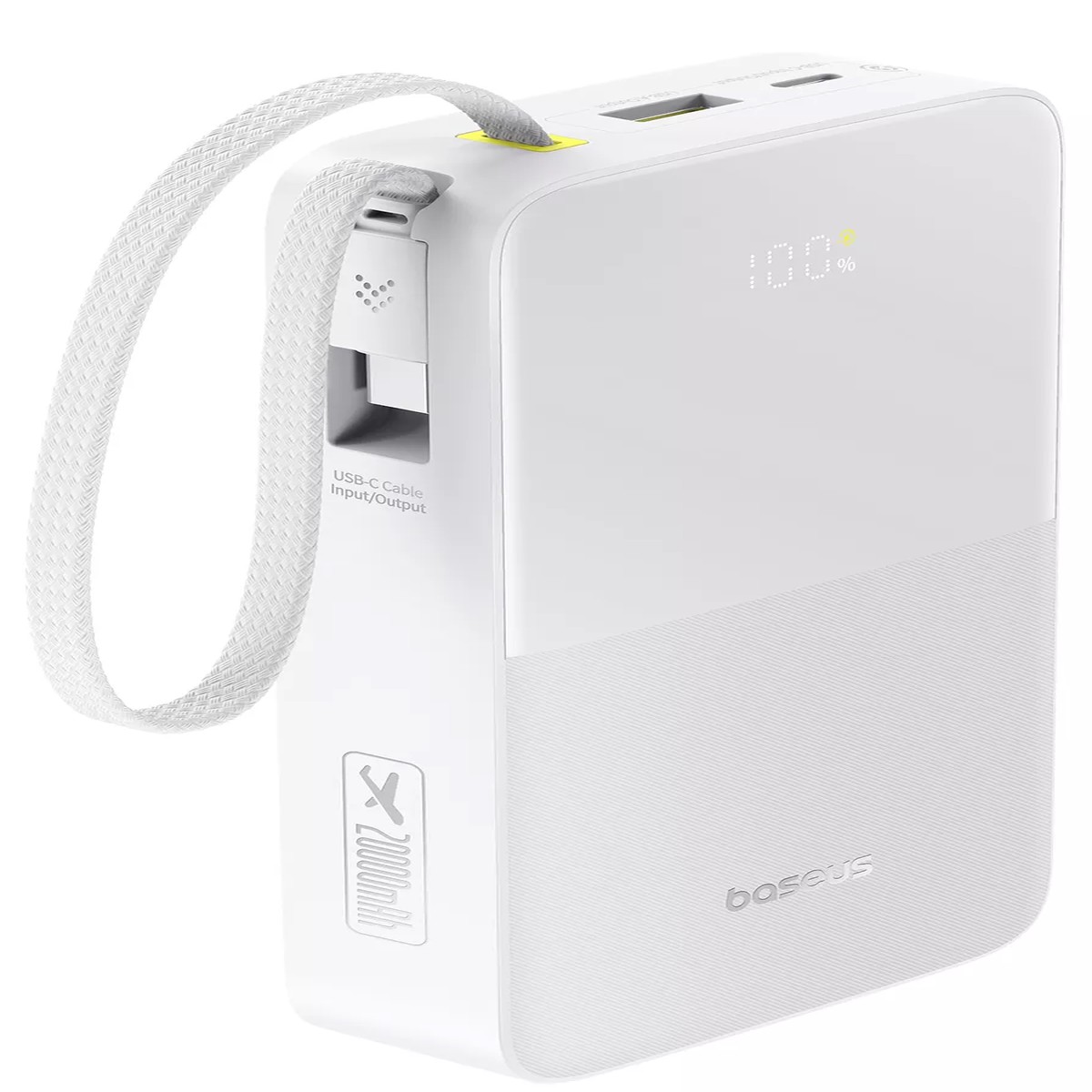 Batera Externa Baseus EnerFill Bipow2 Pro, 20000mAh, 22.5W, QC + PD, 1 x USB-A - 2 x USB-C, Blanca E0027700