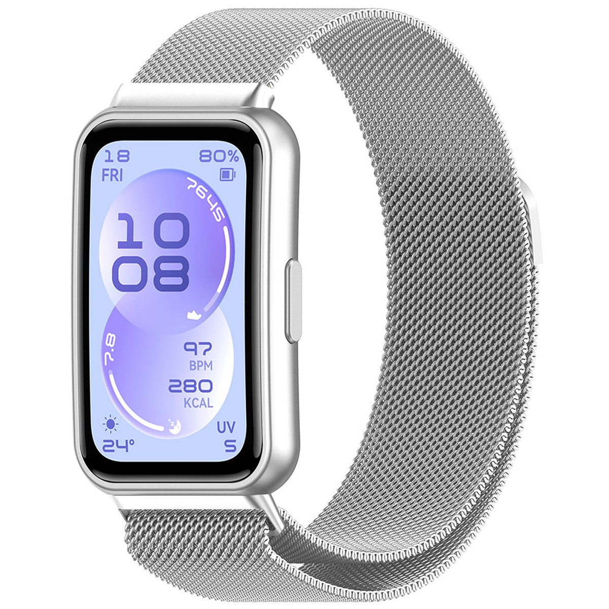 Correa Techsuit W009 para Huawei Band 11 / 11 Pro, Plateada