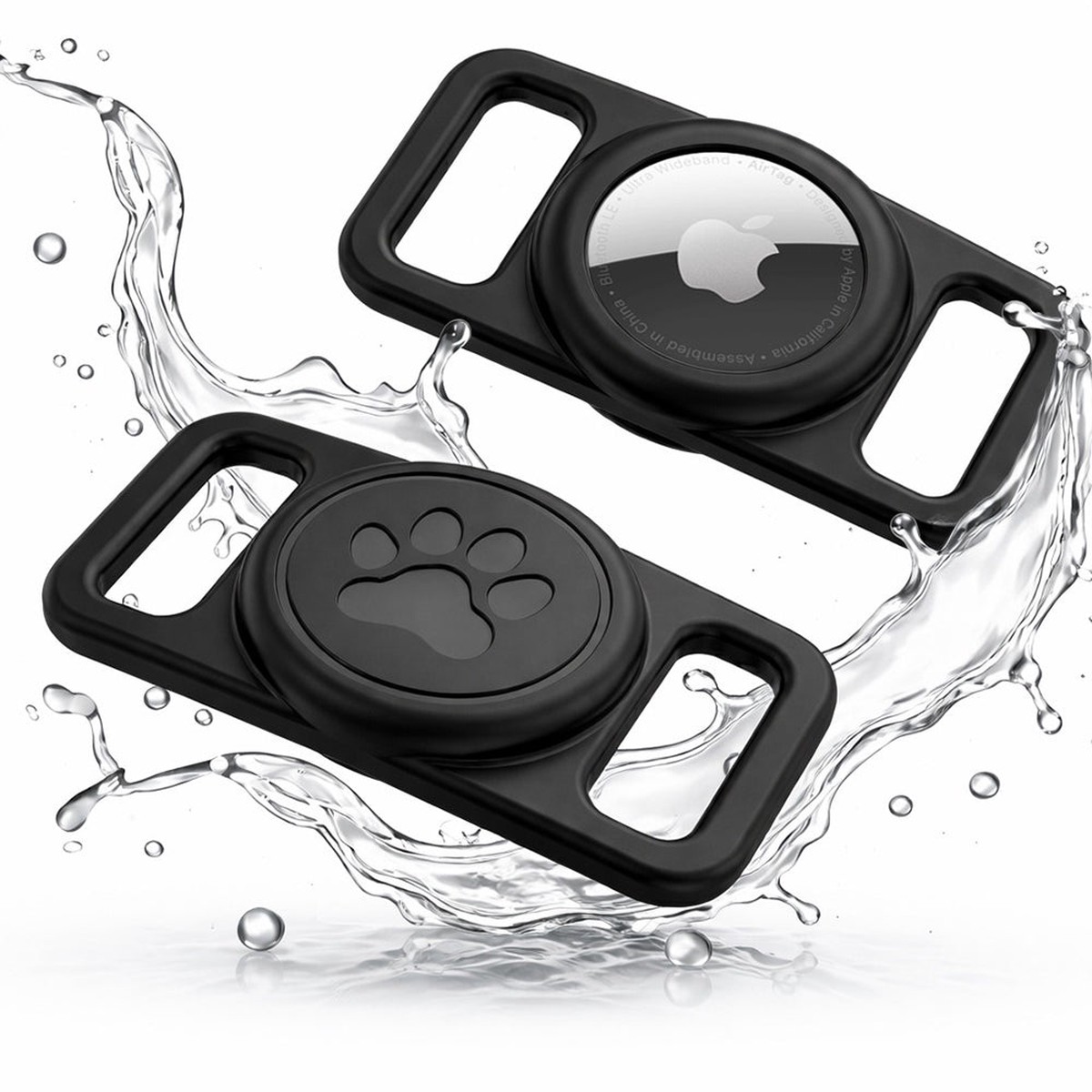 Soporte Techsuit BuddyGuard DG1 para Apple AirTag en el Collar de Mascota, Negro