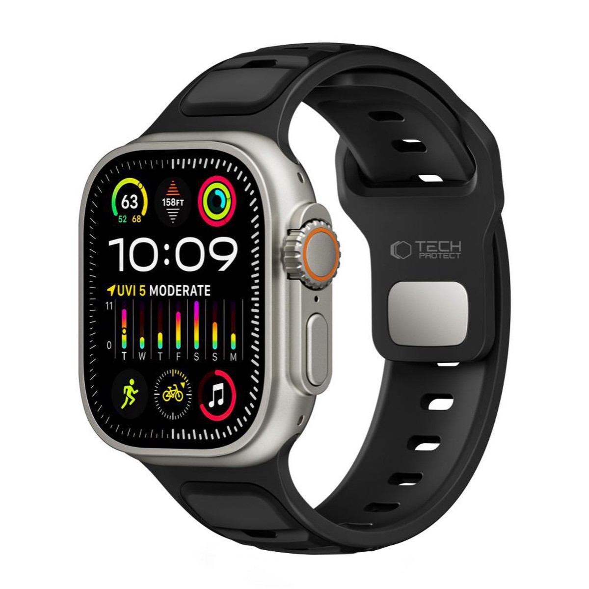 Correa Tech-Protect Iconband Line para Apple Watch 49mm / 46mm / 45mm / 44mm Series, Negra