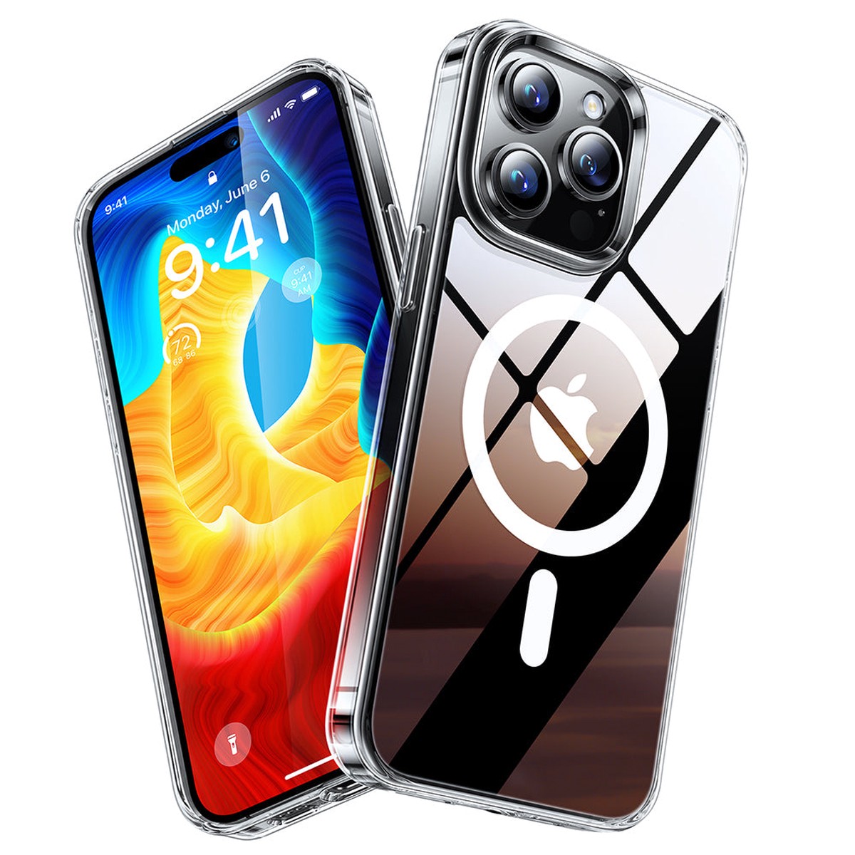 Funda MagSafe para Apple iPhone 15 Pro Max, Torras, Diamond, Transparente