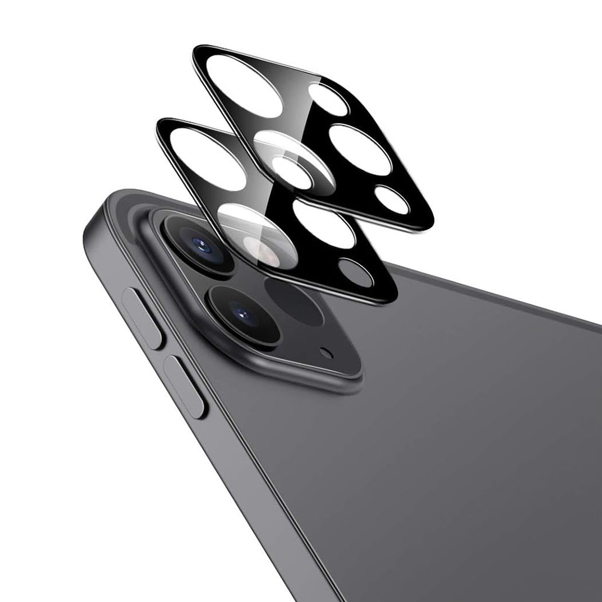 Protector de cmara trasera ESR para Apple iPad Pro 13 (2024) / Pro 11 (2022) / Pro 12.9 (2022), Cristal Templado, Set de 2 piezas, Negro