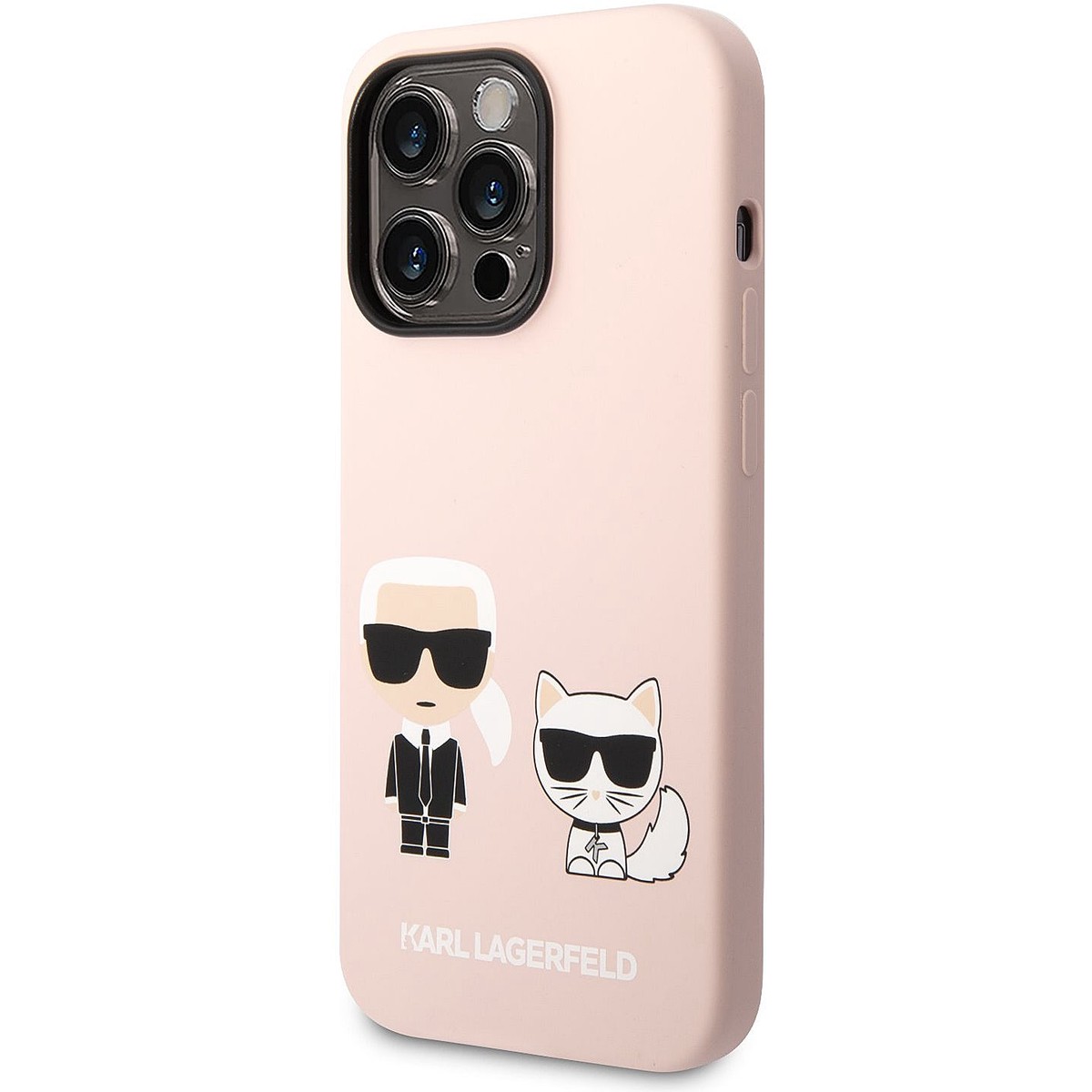 Funda MagSafe para Apple iPhone 14 Pro Max, Karl Lagerfeld, Cuerpo de Silicona Karl & Choupette, Rosa