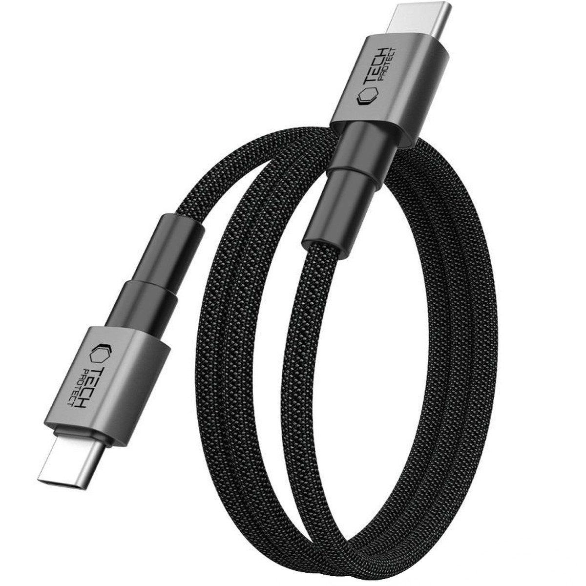 Cable de Datos y Carga USB-C - USB-C Tech-Protect Ultraboost DNA MagTwist, 100W, 1m, Gris
