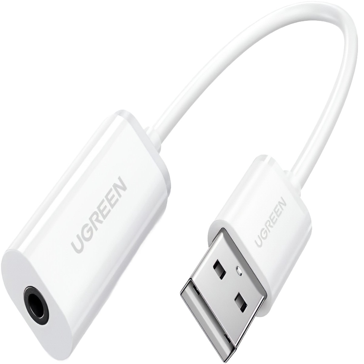 Adaptador de Audio UGREEN US206, USB-A - 3.5mm, Blanco