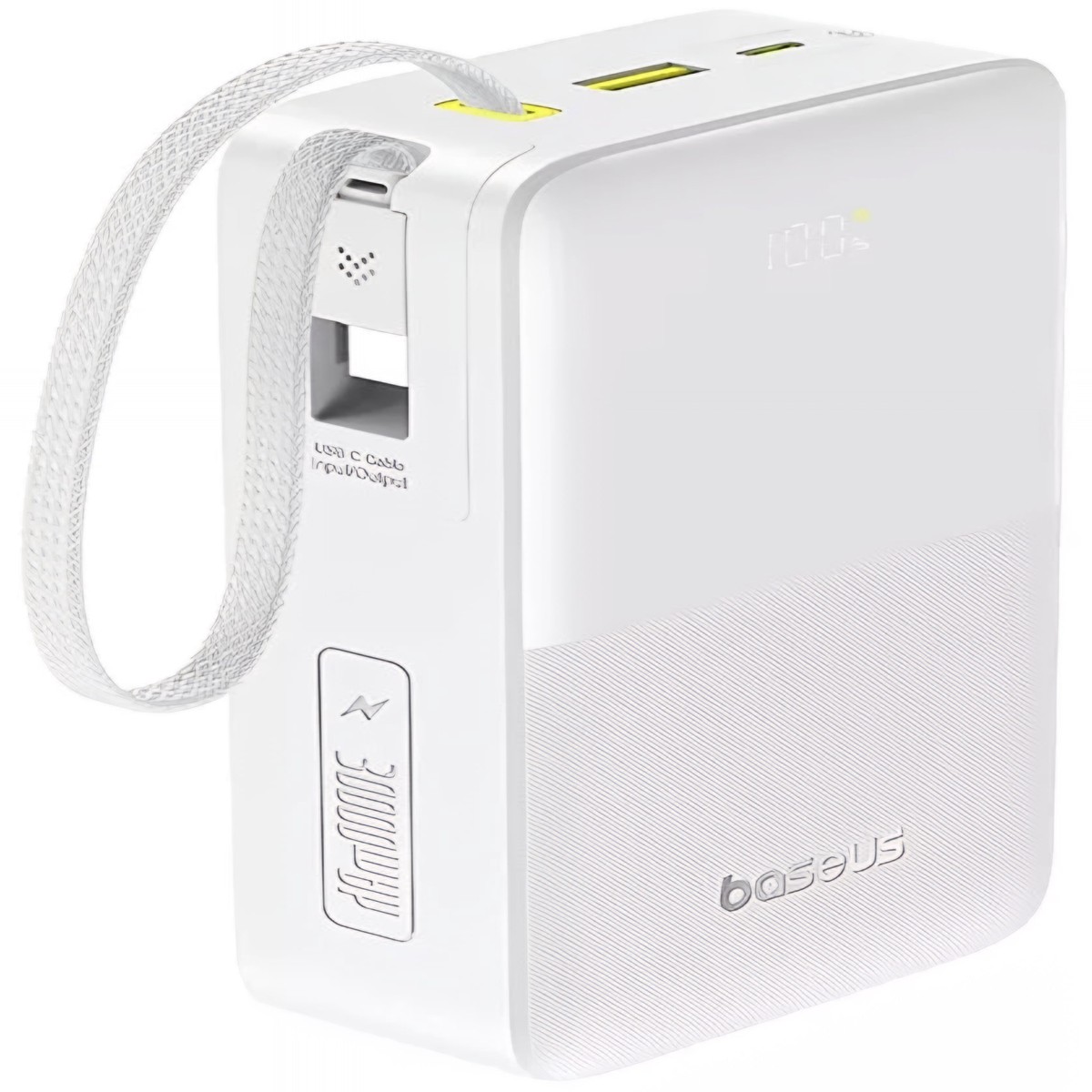 Batera Externa Baseus EnerFill Bipow2 Pro, 30000mAh, 22.5W, QC + PD, 1 x USB-A - 2 x USB-C, Blanca E0028101