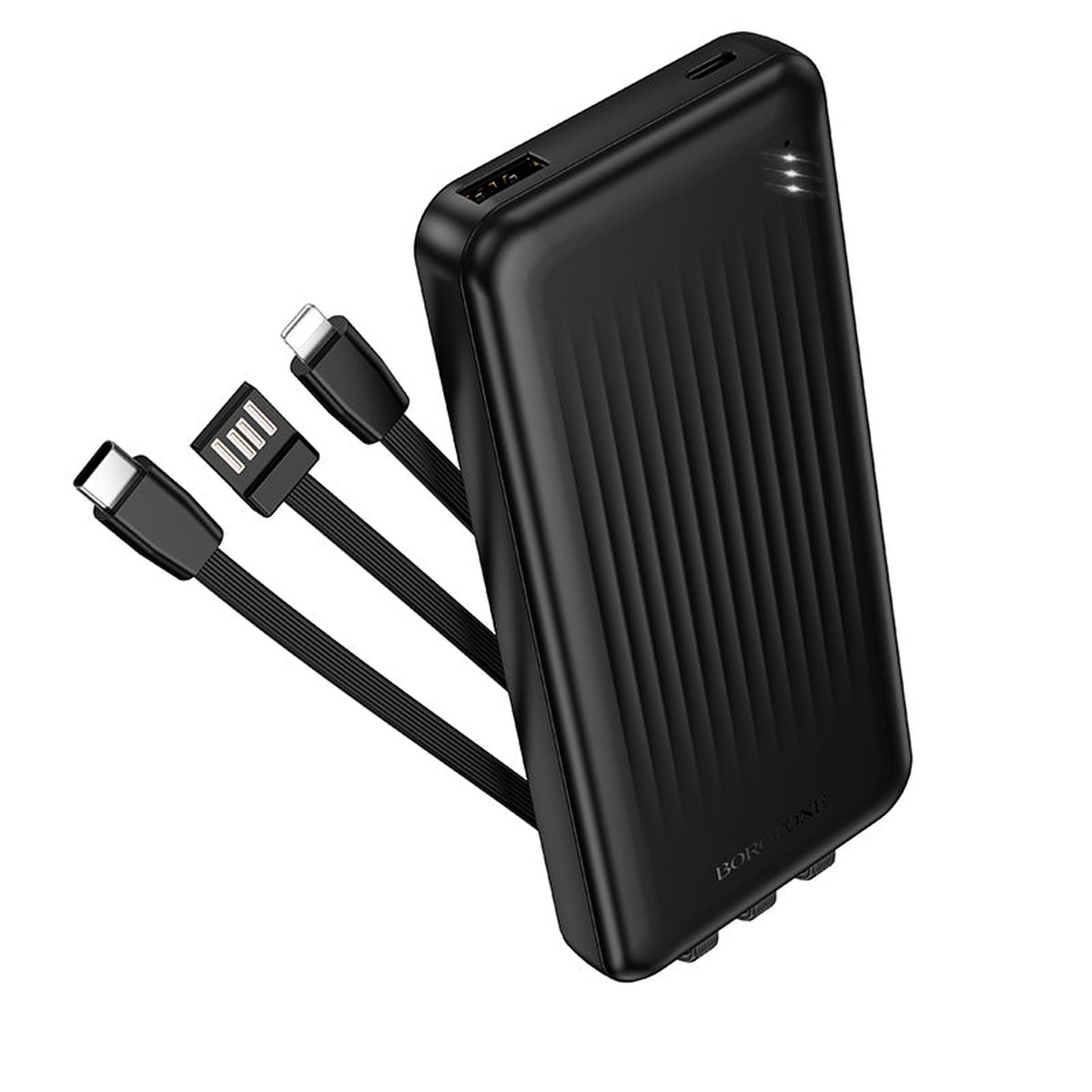 Batera Externa Borofone BJ79 Clever, 10000mAh, 10W, 1 x Lightning - 1 x USB-A - 1 x USB-C, Negra