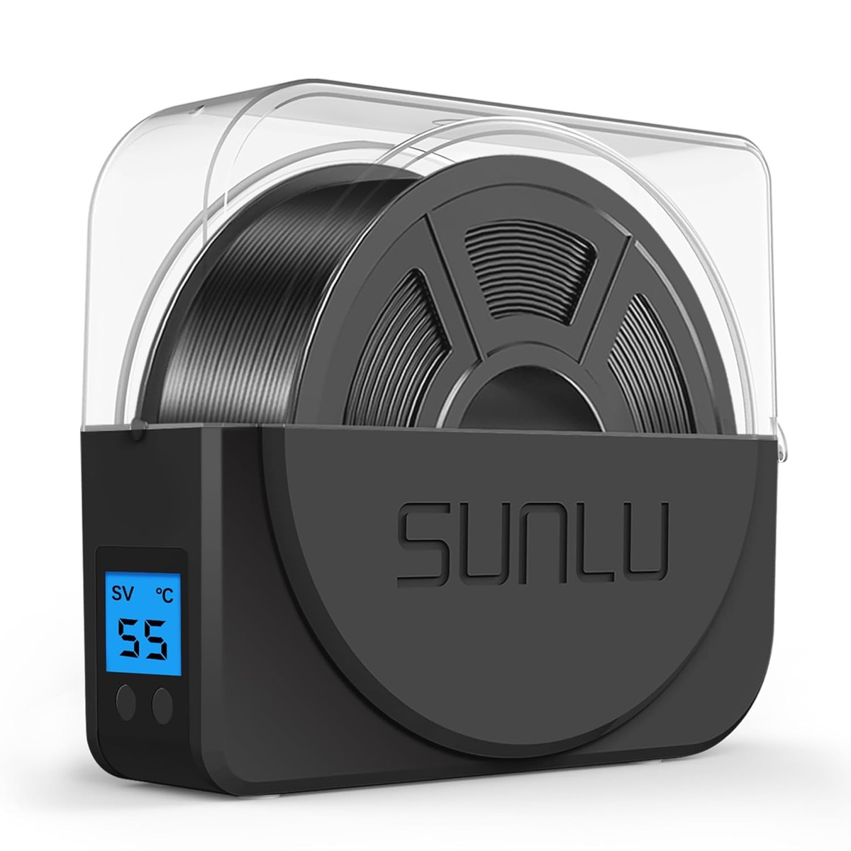 3D Printer Filament Dryer Box with Fan and Storage - Adjustable Temperature Dehydrator for 1.75mm, 2.85mm, 3.0mm Filament - Keeps PLA PETG ABS TPU Nylon Dry During Printing