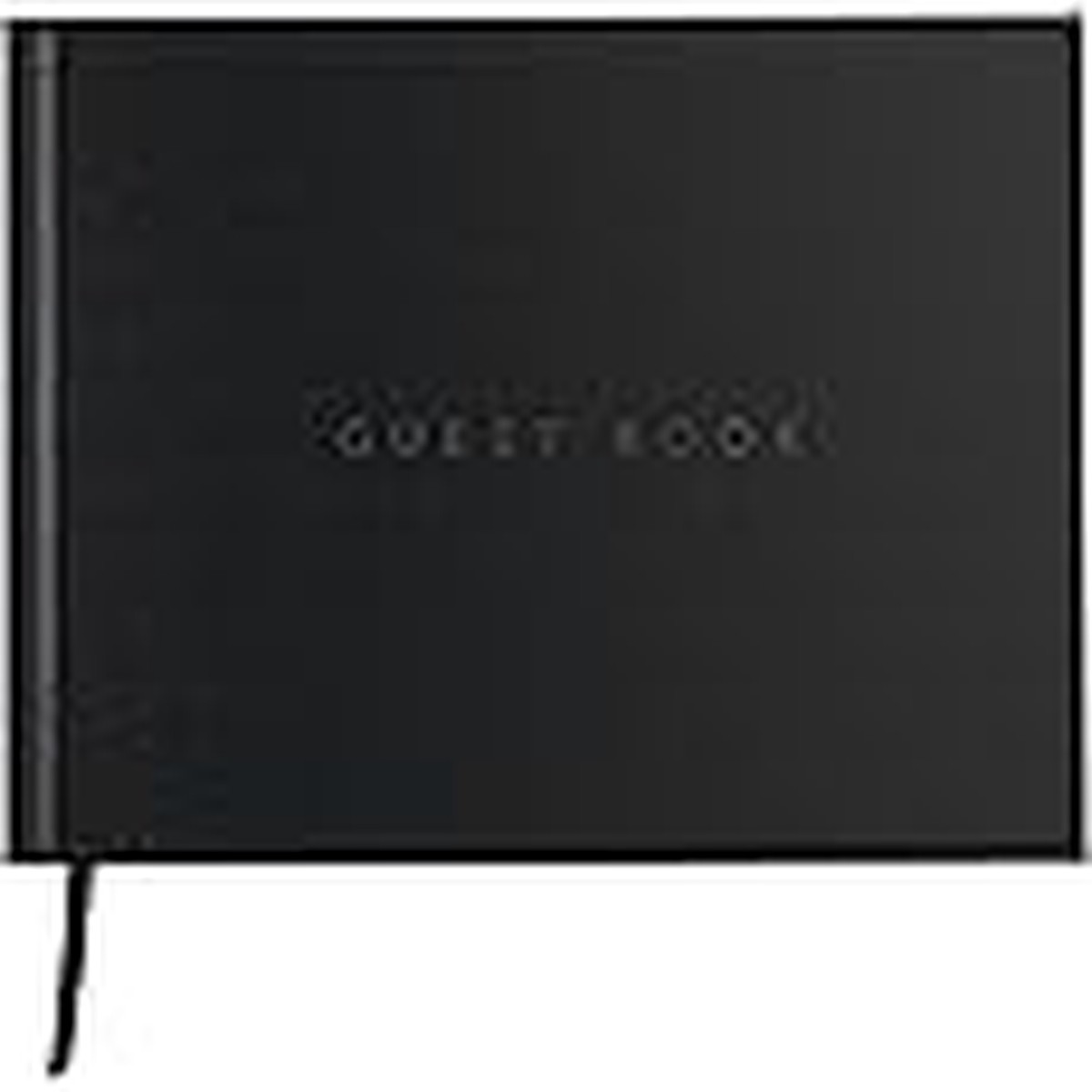 3pcs Wedding Guest Book Set, Romantic Wedding Guest Signature Book with Hard Cover Cherished Modern Script Wedding Book Blank Pages for Wedding Reception Special Events (Black)