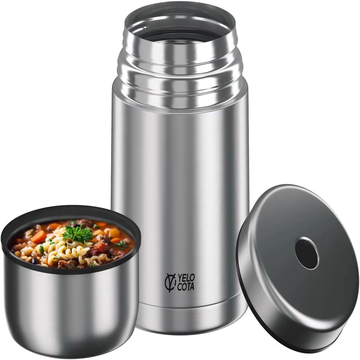 Yelocota Food Jar for Hot Food- 27Oz Vacuum Insulated Stainless Steel Soup Flask- Leak Proof Wide Mouth Food Containers- Food Jar for Hot or Cold Food